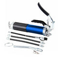 Blue Grease Gun Pistol Grip Dual Flow Pressure 6000psi Industrial Quality Tool