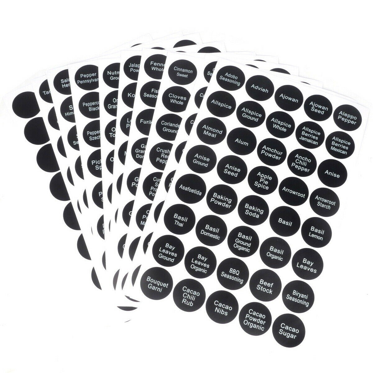 Salelink 400PCS Printed Spice Jar and Pantry Label Set Chalkboard Round Stickers Labels