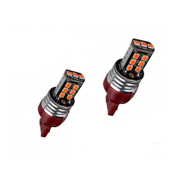 2 X T20 7443 15 RED LED DUAL CAR UTE BRAKE STOP TAIL LIGHT BULB 12V
