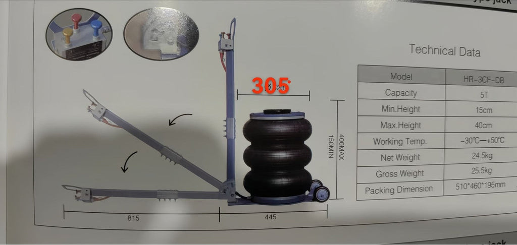 5 Ton Pneumatic Air Jack