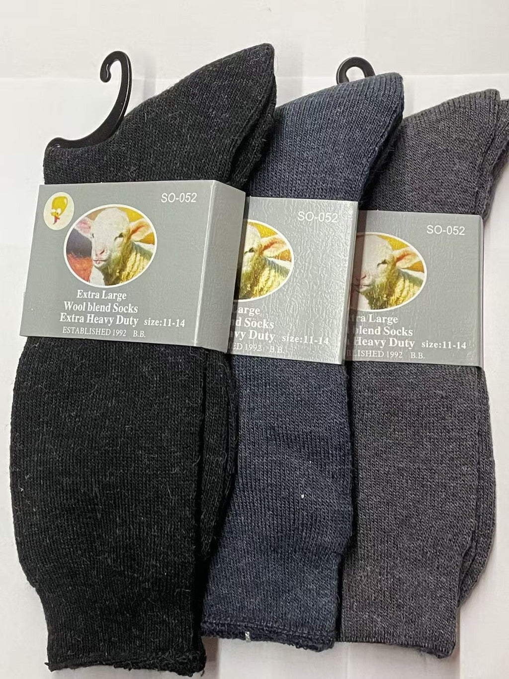 Mens Merino Wool Blend Thermal Socks 7-14 Business Black Grey Navy