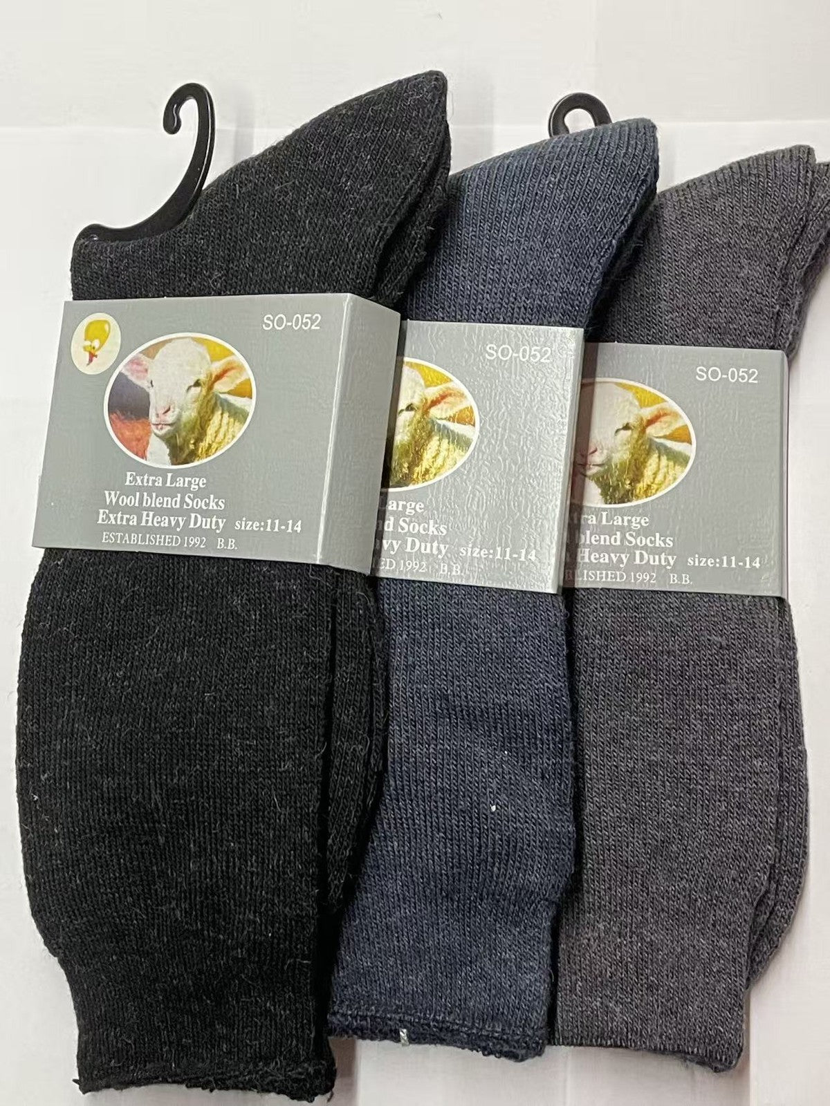Mens Merino Wool Blend Thermal Socks 7-14 Business Black Grey Navy