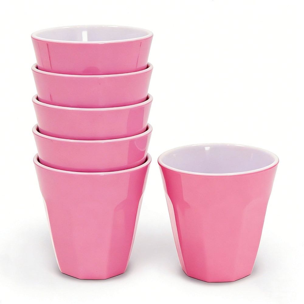 Henni & Friends 300ML Melamine Cups, Set of 6 in Pink