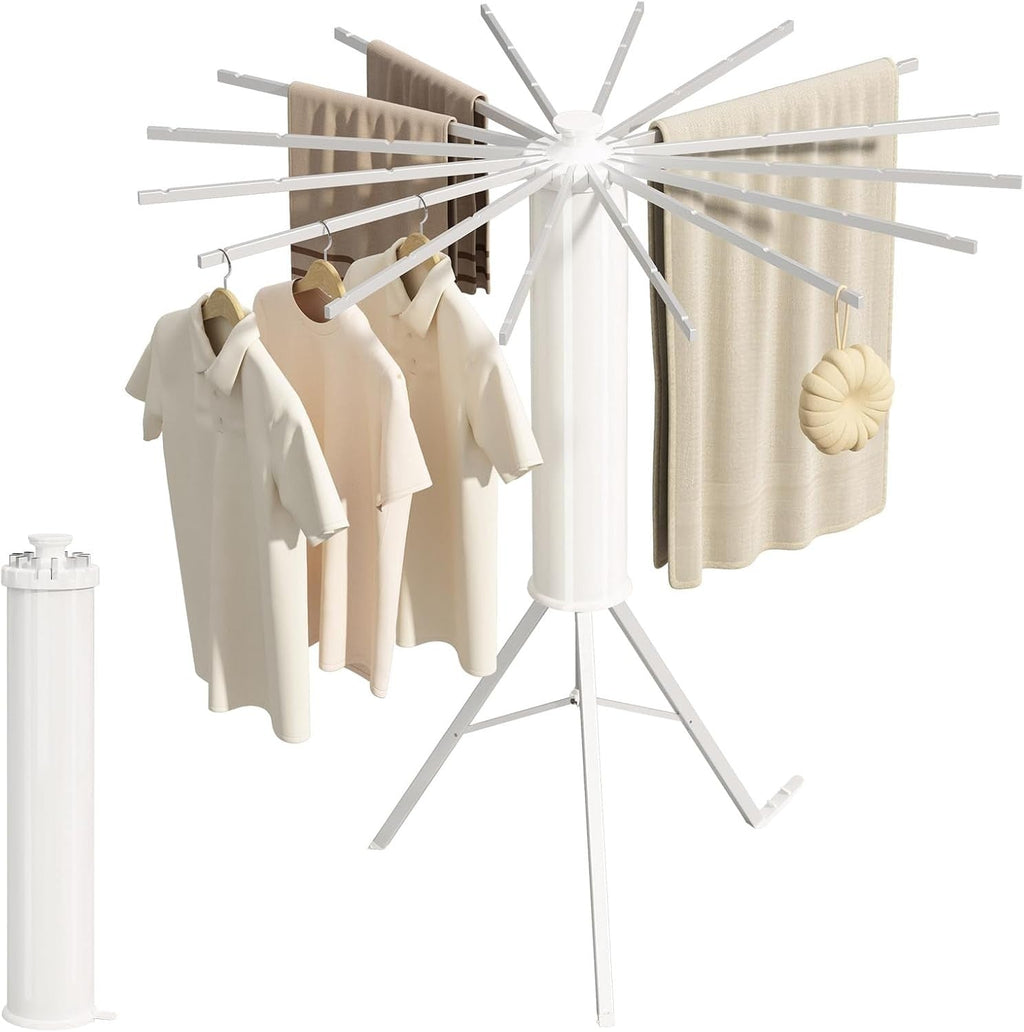 Tripod Clothes Drying Rack Octopus 16 Rods Portable Foldable Space Saving