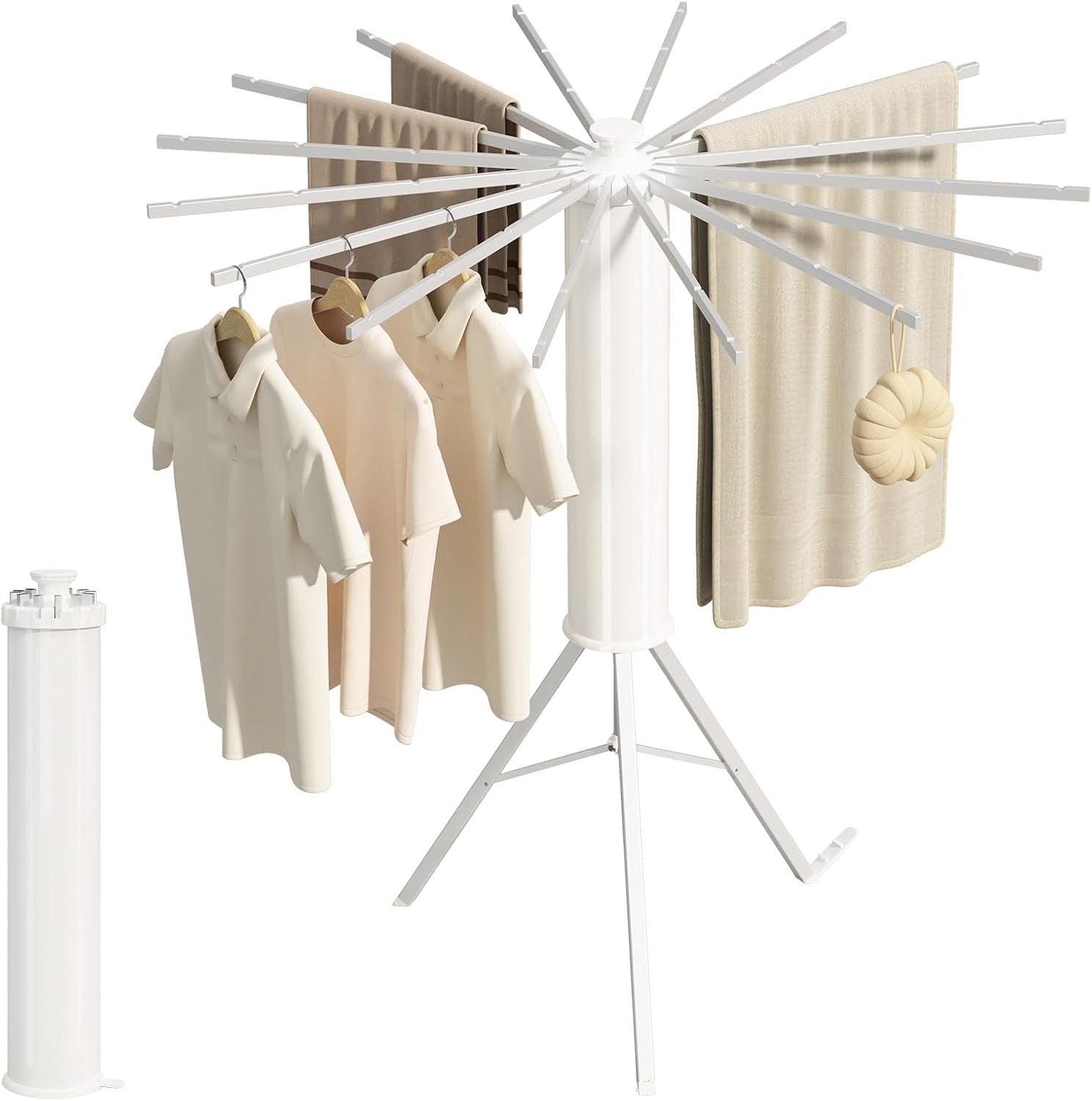 Tripod Clothes Drying Rack Octopus 16 Rods Portable Foldable Space Saving