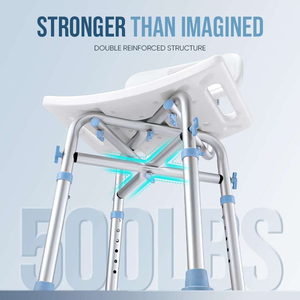 Shower Chair Bath Seat with Back Height Adjustable