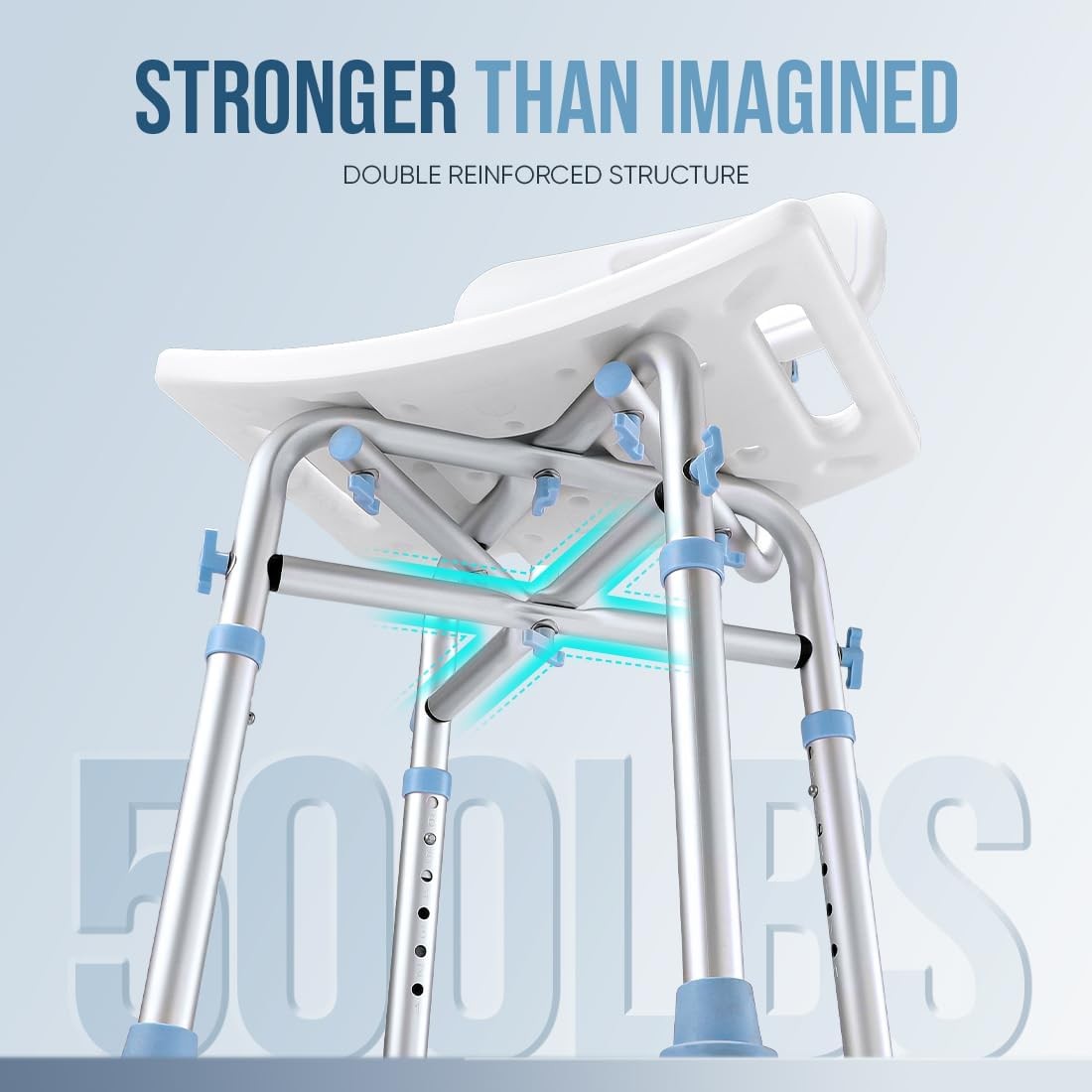 Shower Chair Bath Seat with Back Height Adjustable