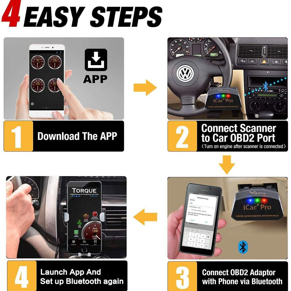 Vgate iCar Pro Bluetooth 4.0 OBD2 Code Scaner ELM327 V2.2 Diagnostic Scanner