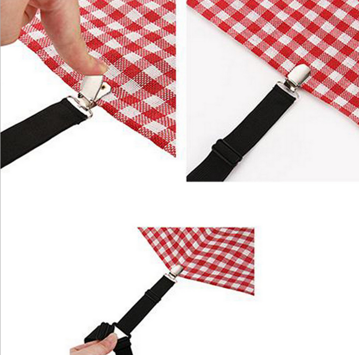 4pcs Bed Suspenders Holder Triangle Fitted Sheet Strap Clips Grippers Mattress