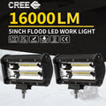 2X 5inch LED Work Driving Light Bar Flood Beam Offroad Boat Truck 12V 24V