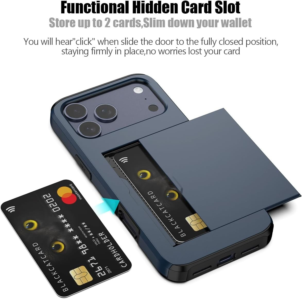 Shockproof Card Slots Back Holder Rugged Case Cover For iPhone 17 Pro