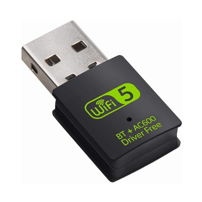 Dual Band 600Mbps USB WiFi Bluetooth 5.0 Wireless Dongle AC600 Adapter 2.4/5GHz
