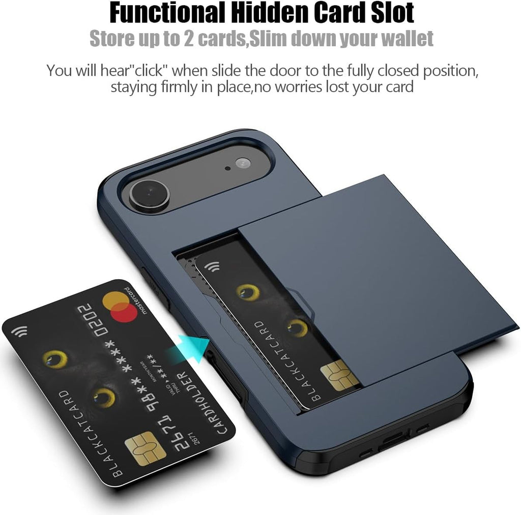 Shockproof Card Slots Back Holder Rugged Case Cover For iPhone 17 Air
