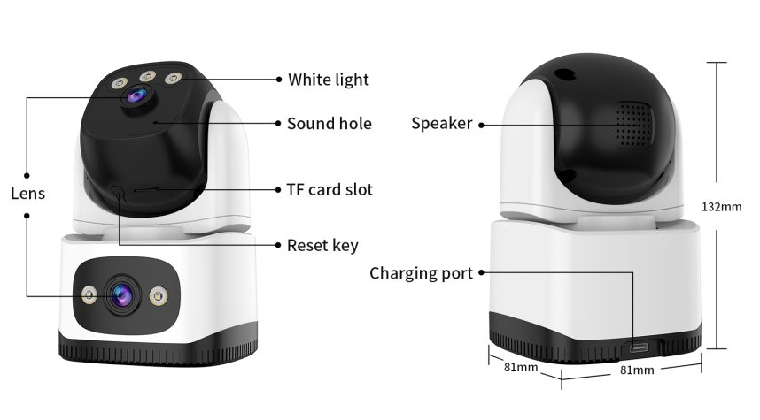 Vstarcam Dual Lens Security Camera Indoor Full Color HD WIFI