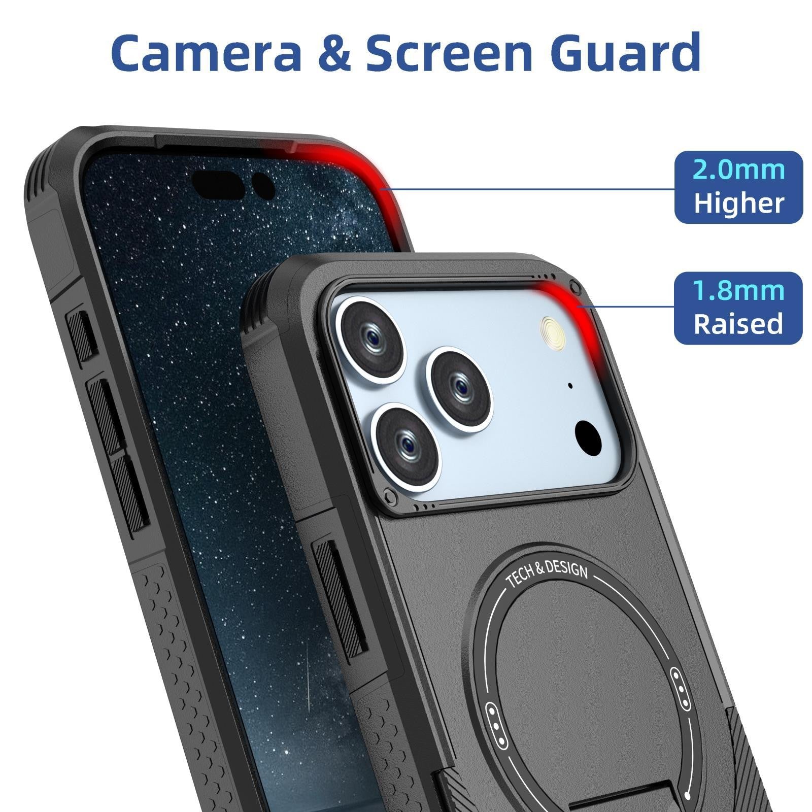 Magnetic Kickstand Magsafe Shock proof Bumper Case for iPhone 17 Pro Max