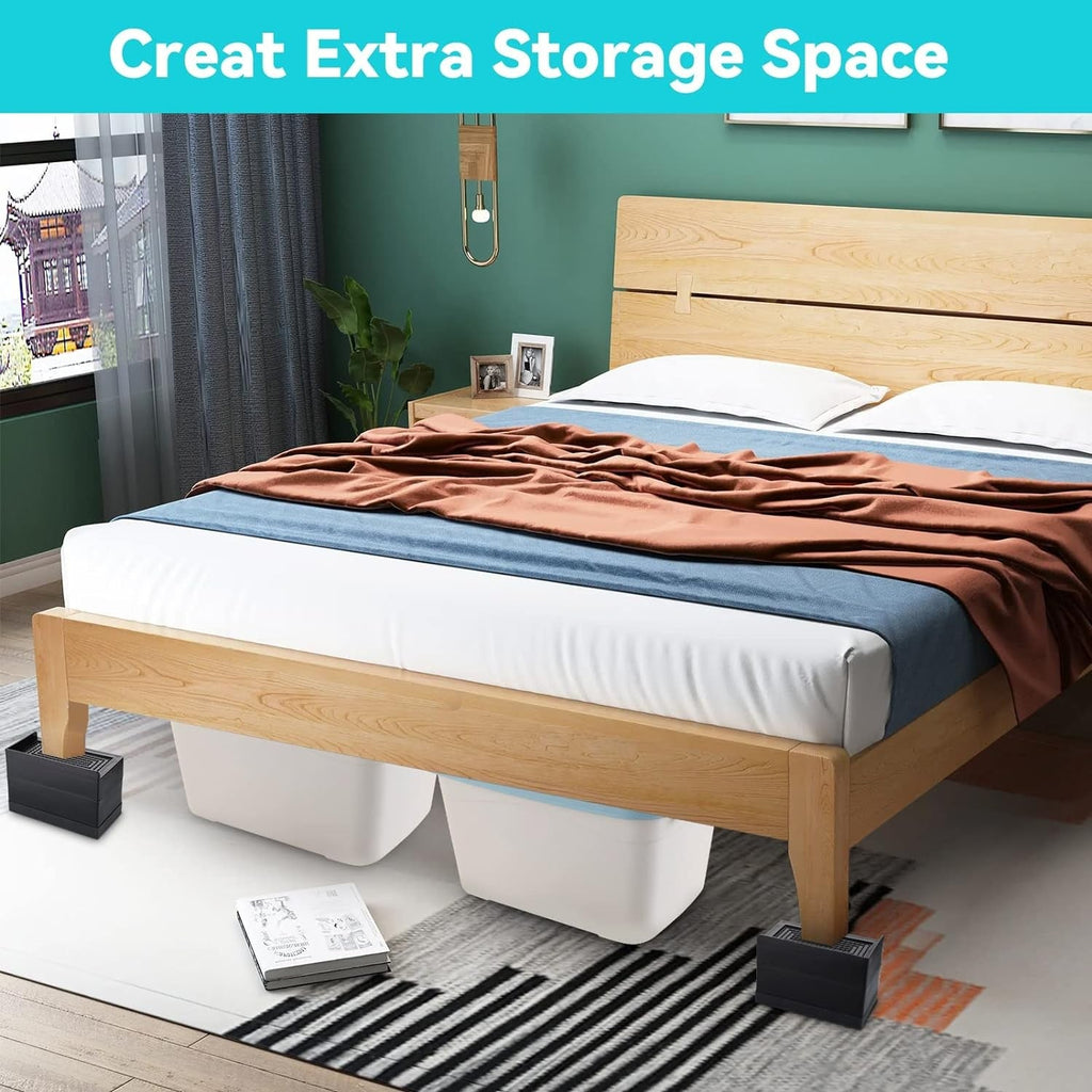 4x Heavy Duty Heavy Duty Furniture Risers Bed Risers 7.5cm