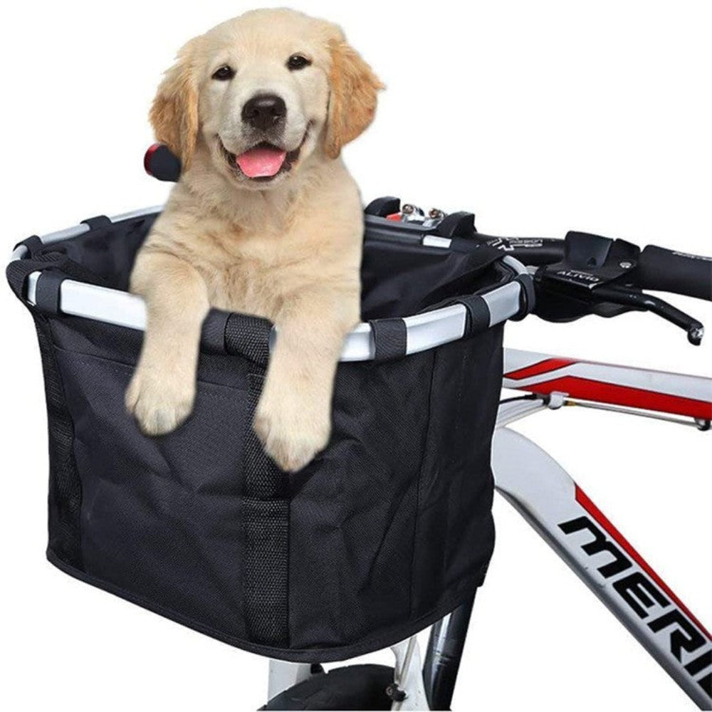 Bike Basket Folding Pet Cat Dog Carrier Front Bicycle