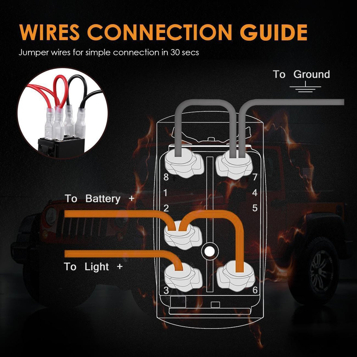 Universal LED Work Light Bar Wiring Loom Harness Kit