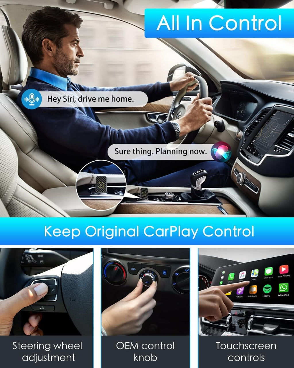 USB Wireless CarPlay Adapter For iPhone Apple Wireless Carplay Dongle Plug Play