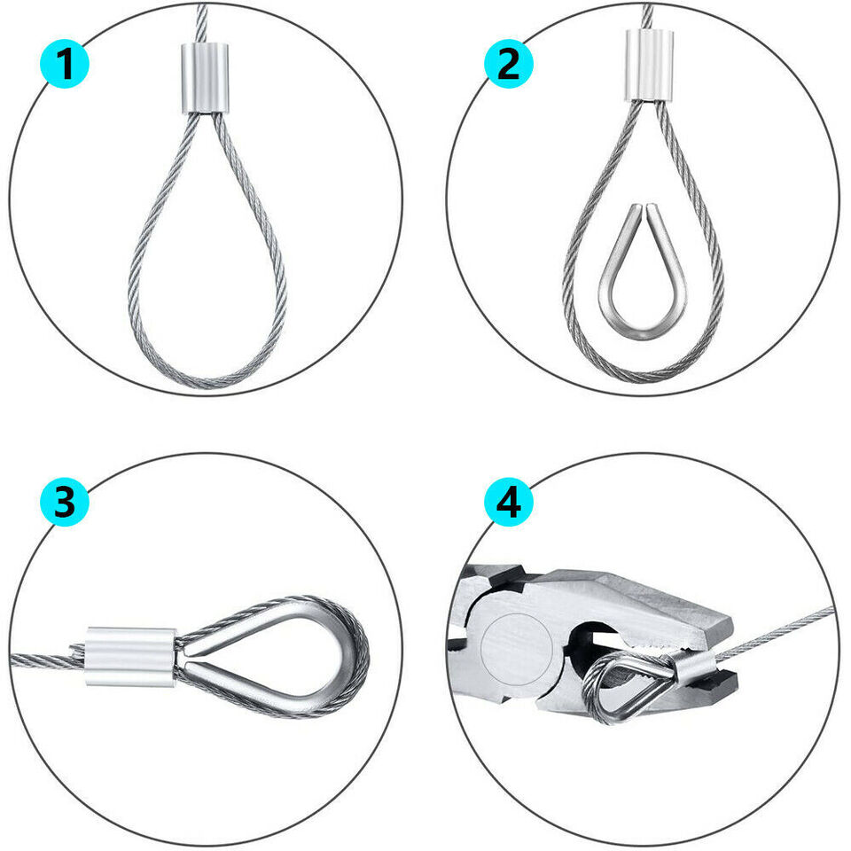 30M Stainless Steel Wire Rope Cable Kit Hooks Hanging Garden Railing Roll