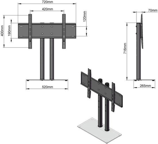 TV Stand Adjustable Universal LED LCD TV Stand 32-65"