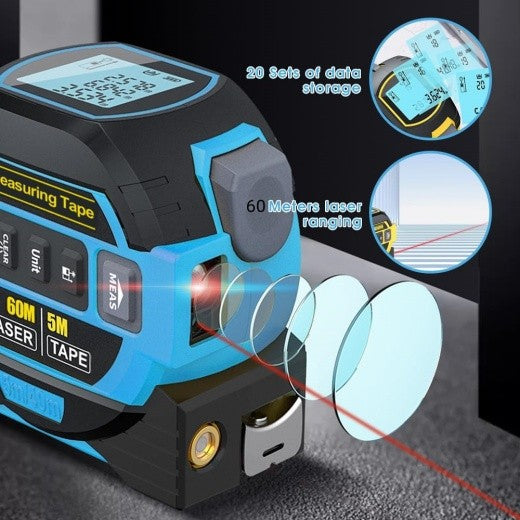 60m Digital Measure Tape Laser Distance Meter Measuring Tool Range Finder