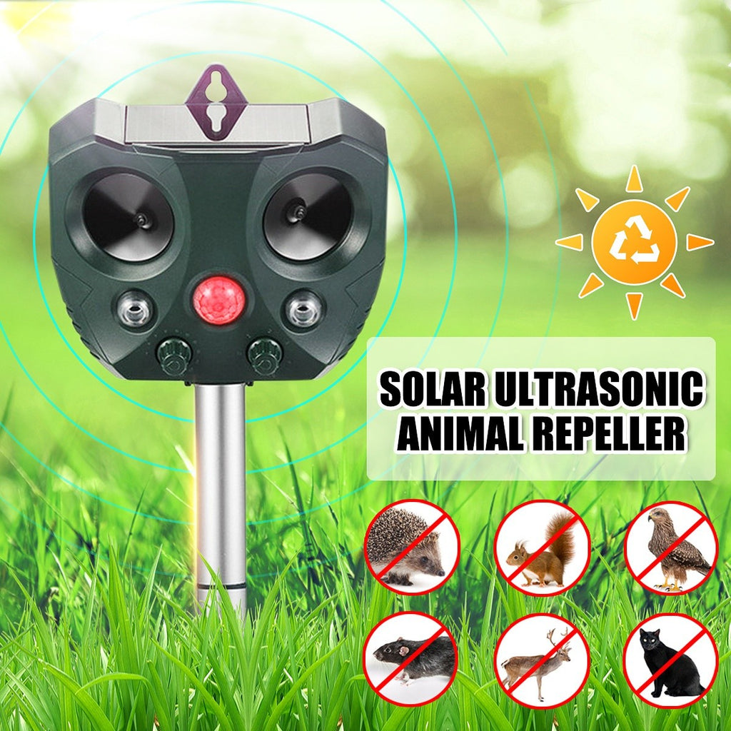 Solar Ultrasonic Bird Repeller Motion Sensor Animal Possum Repellent