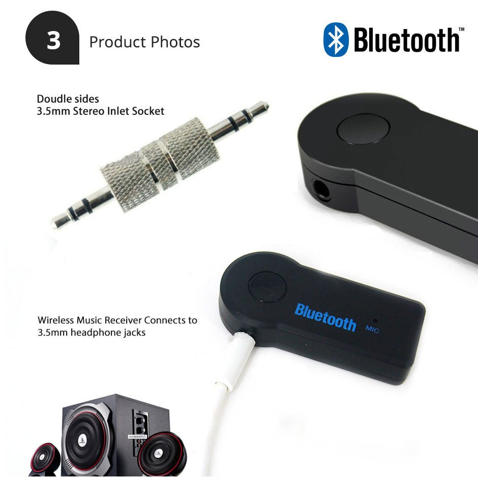 Audio Stereo Bluetooth AUX Receiver, Bluetooth Car Kit