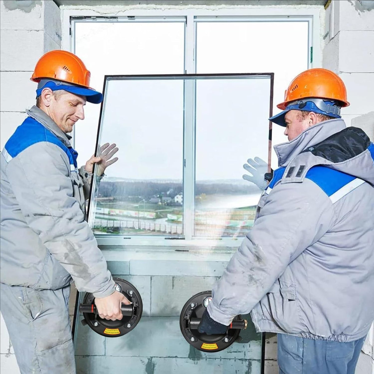 Heavy-Duty Vacuum Suction Cup with Pressure Gauge