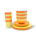 Melamine Dinnerware Set of 24 Pcs Dinner Dishes Set Bowls, Plates and Cups