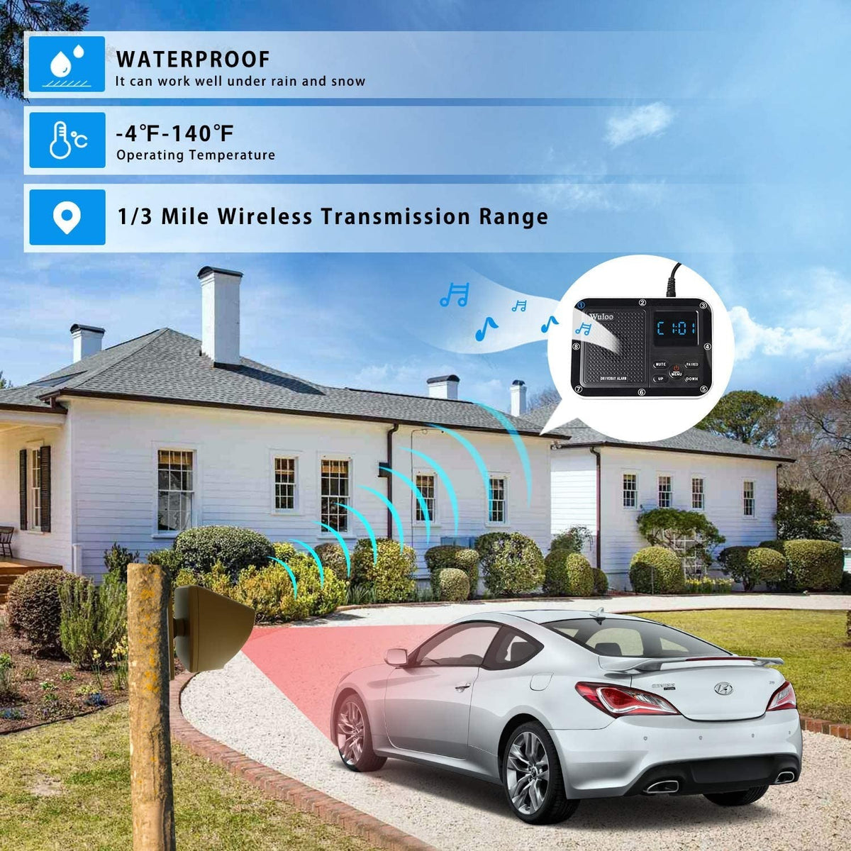 Solar Driveway Alarm Wireless Outdoor Motion Sensor