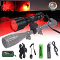 Tactical Red Flashlight Hunting Torch Light Camping Lamp Scope Gun Mount