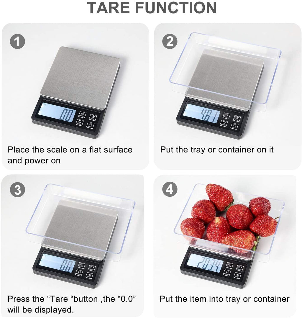 3000g/0.1g Digital Pocket Scale Kitchen Scales