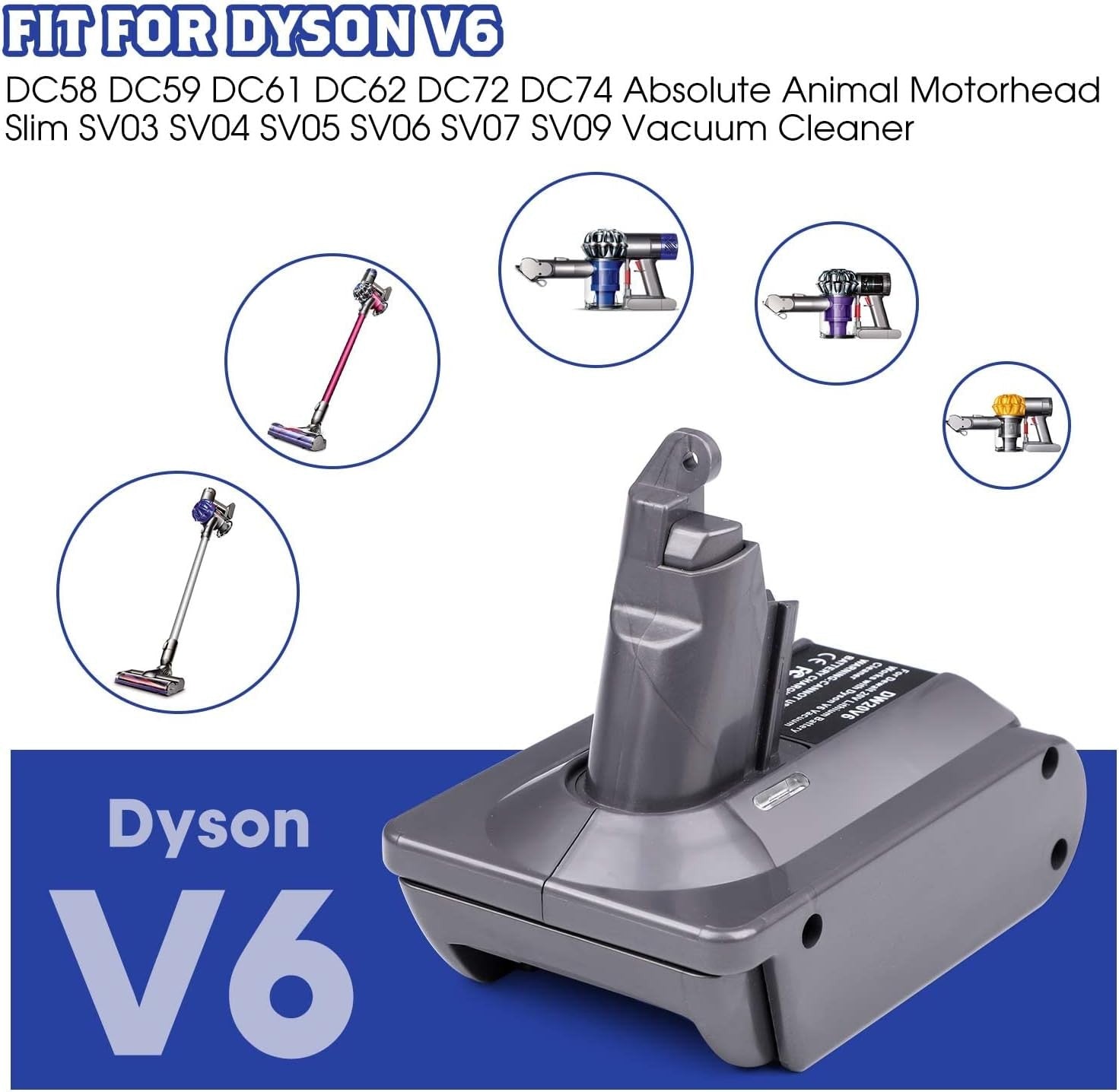Battery Adapter for Dyson V6 Series Convert for Dewalt Converter