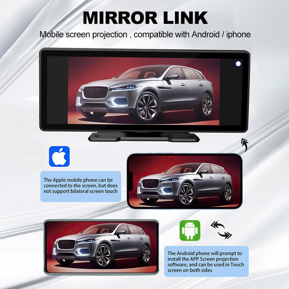 9" Portable Wireless Apple Carplay Android Car Stereo