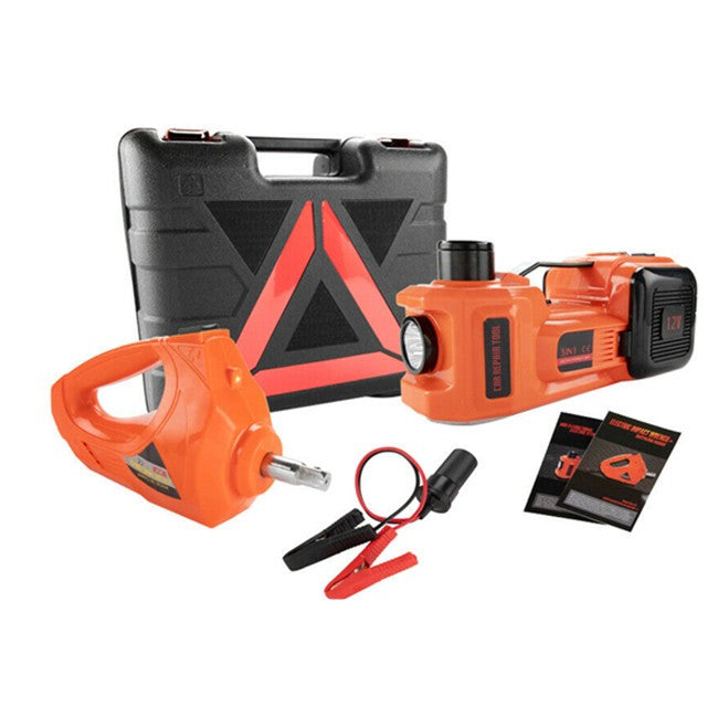 5Ton 12V Car Electric Hydraulic Floor Jack Lift + Impact Wrench Kit