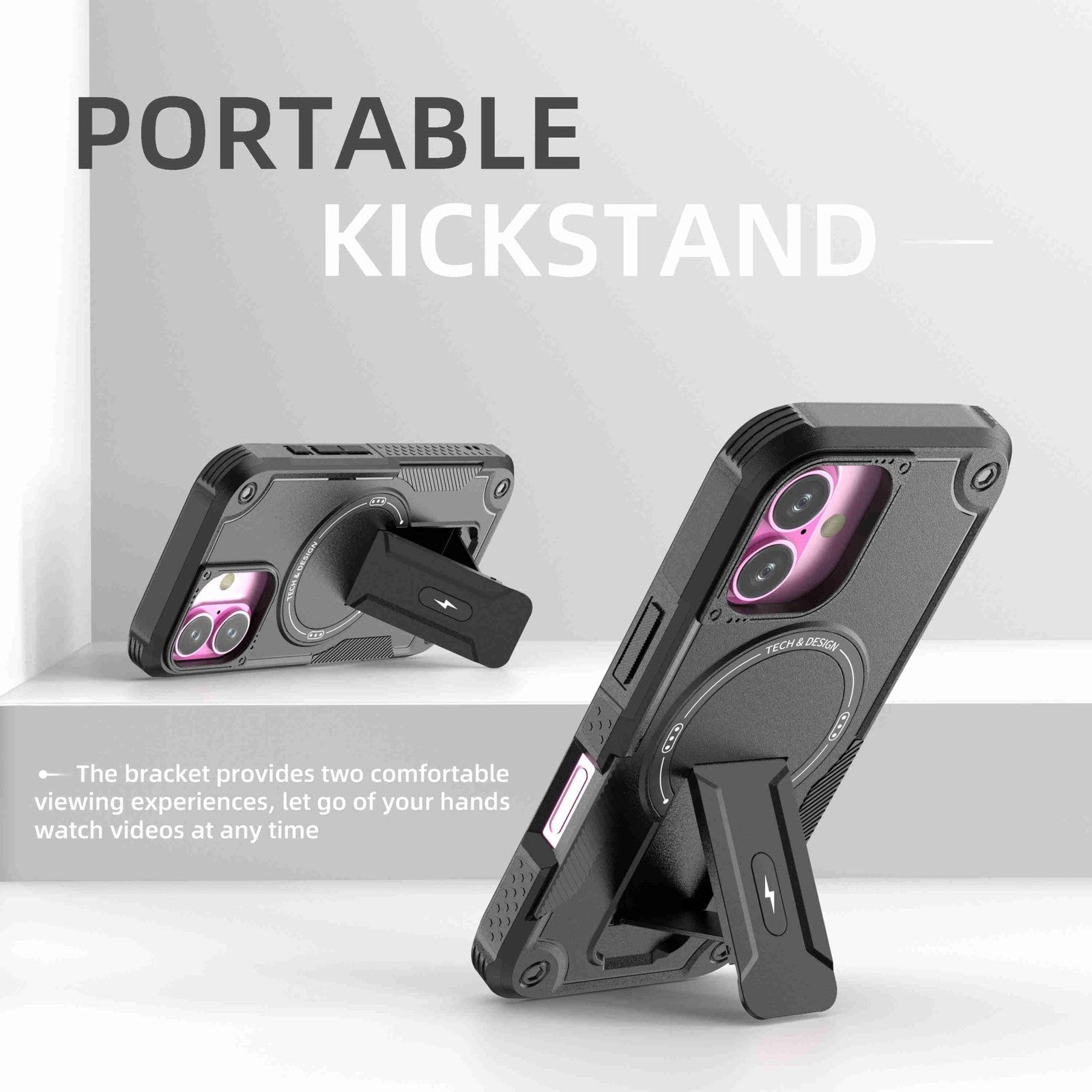 Magnetic Kickstand Magsafe Shock proof Bumper Case for iPhone 17