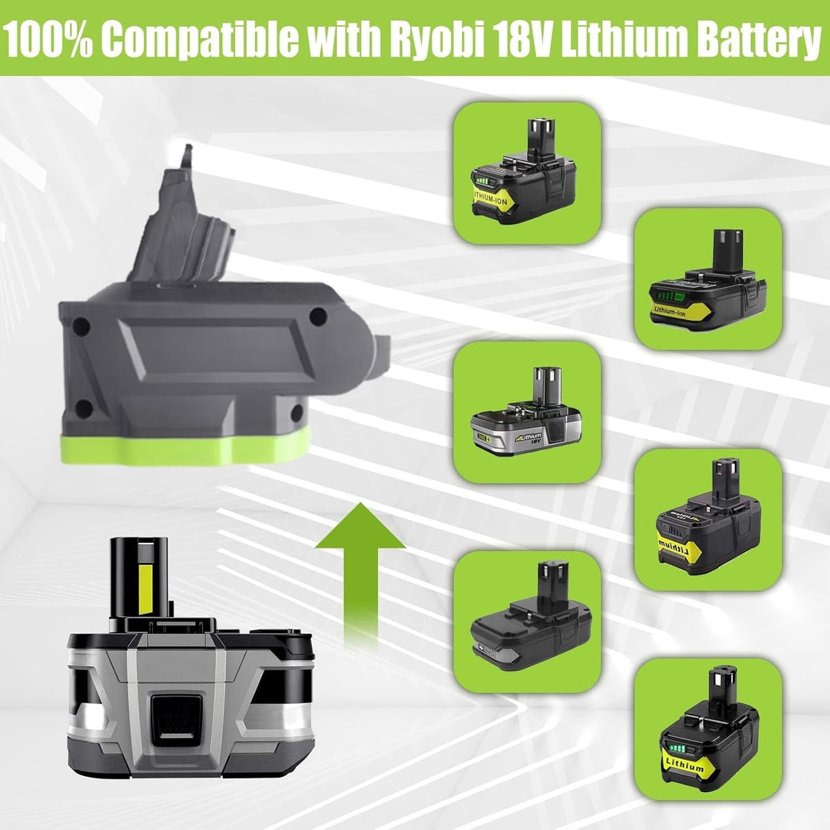 Ryobi 18V Battery to Dyson V6 V7 V8 Adapter Converter