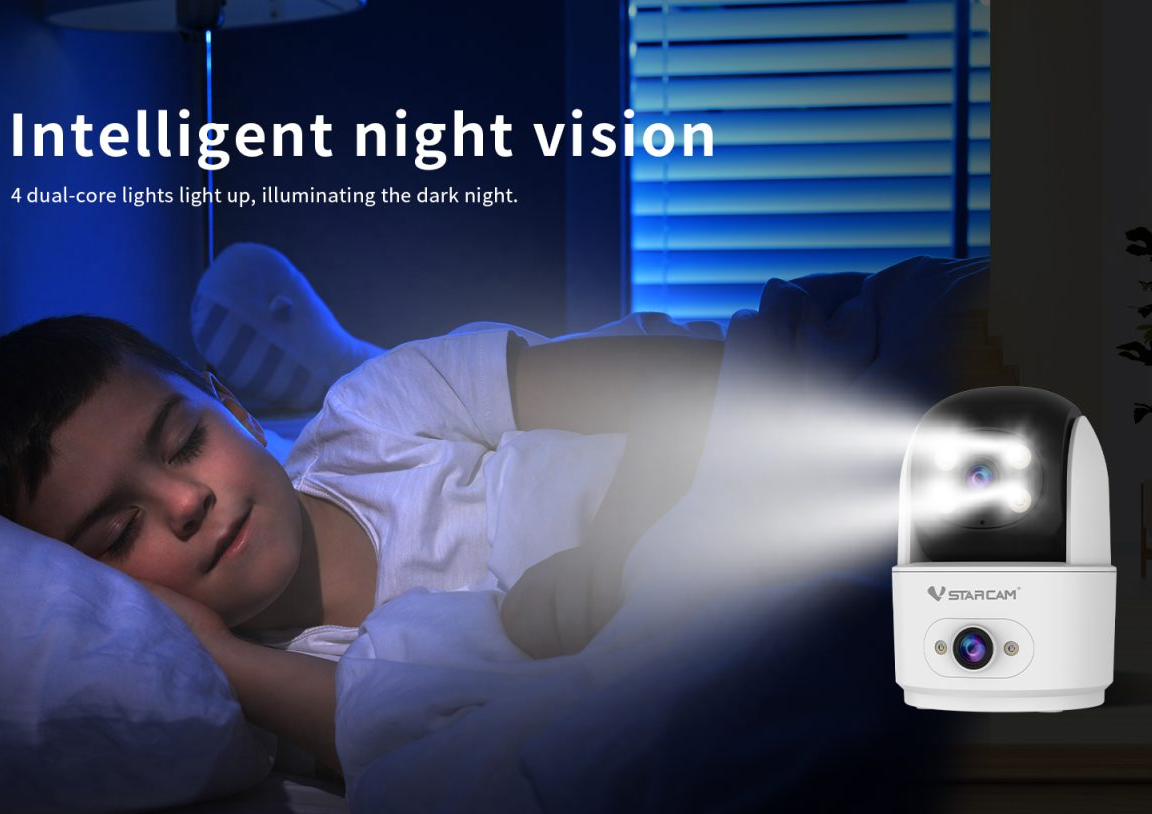 Vstarcam Indoor Security Camera Dual Lens Human Detection