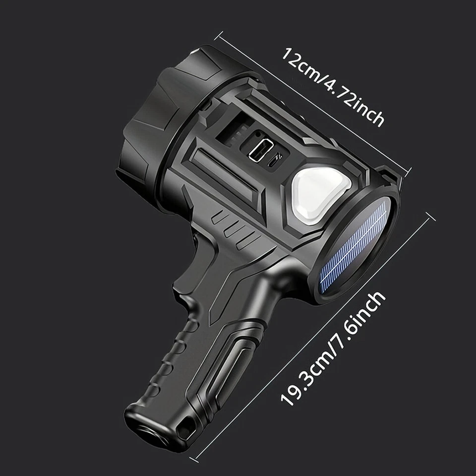 Rechargeable LED Handheld Torch Spotlight Camping Flashlight With 3 Color Lenses