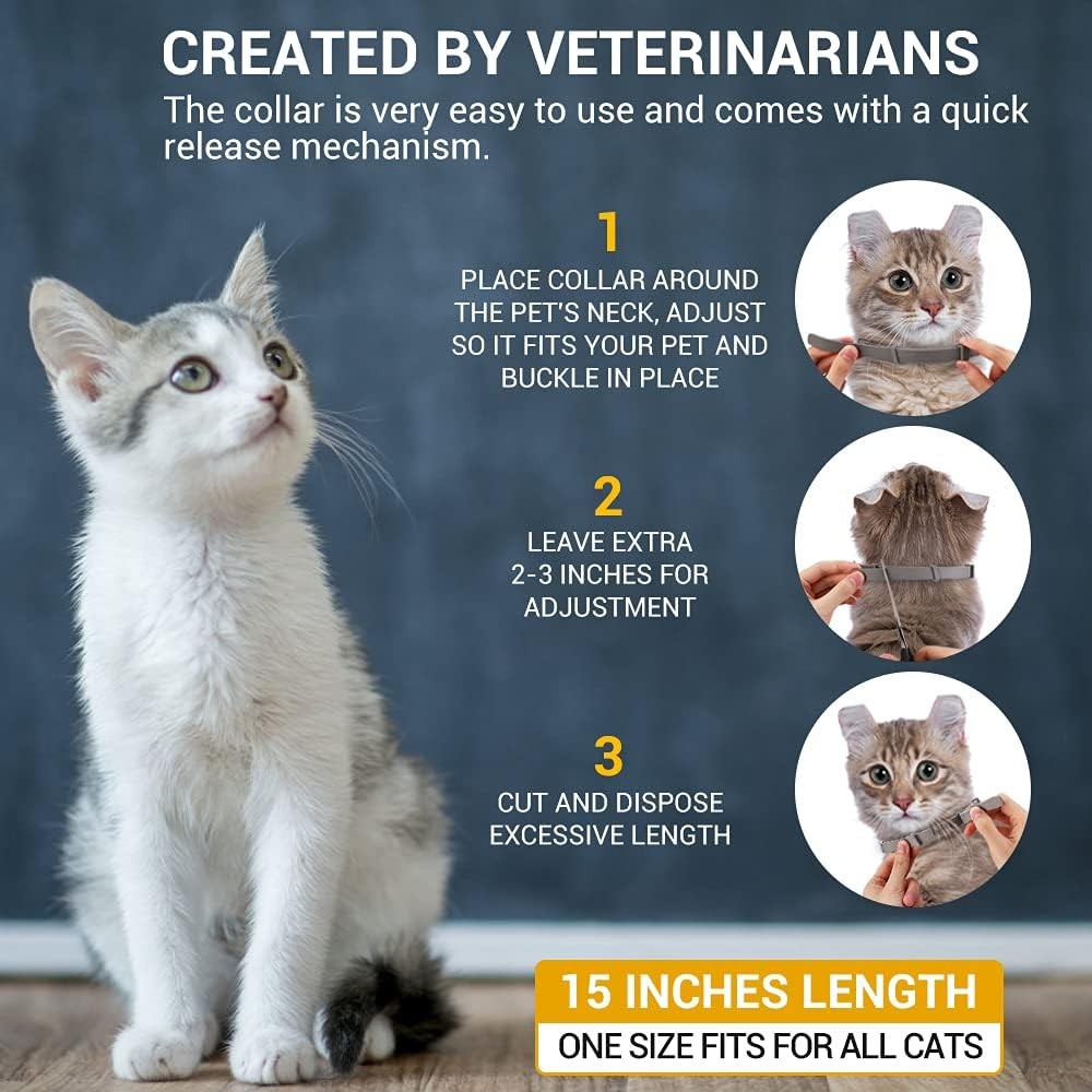 Grey Flea and Tick Collar for Cats Size 38cm