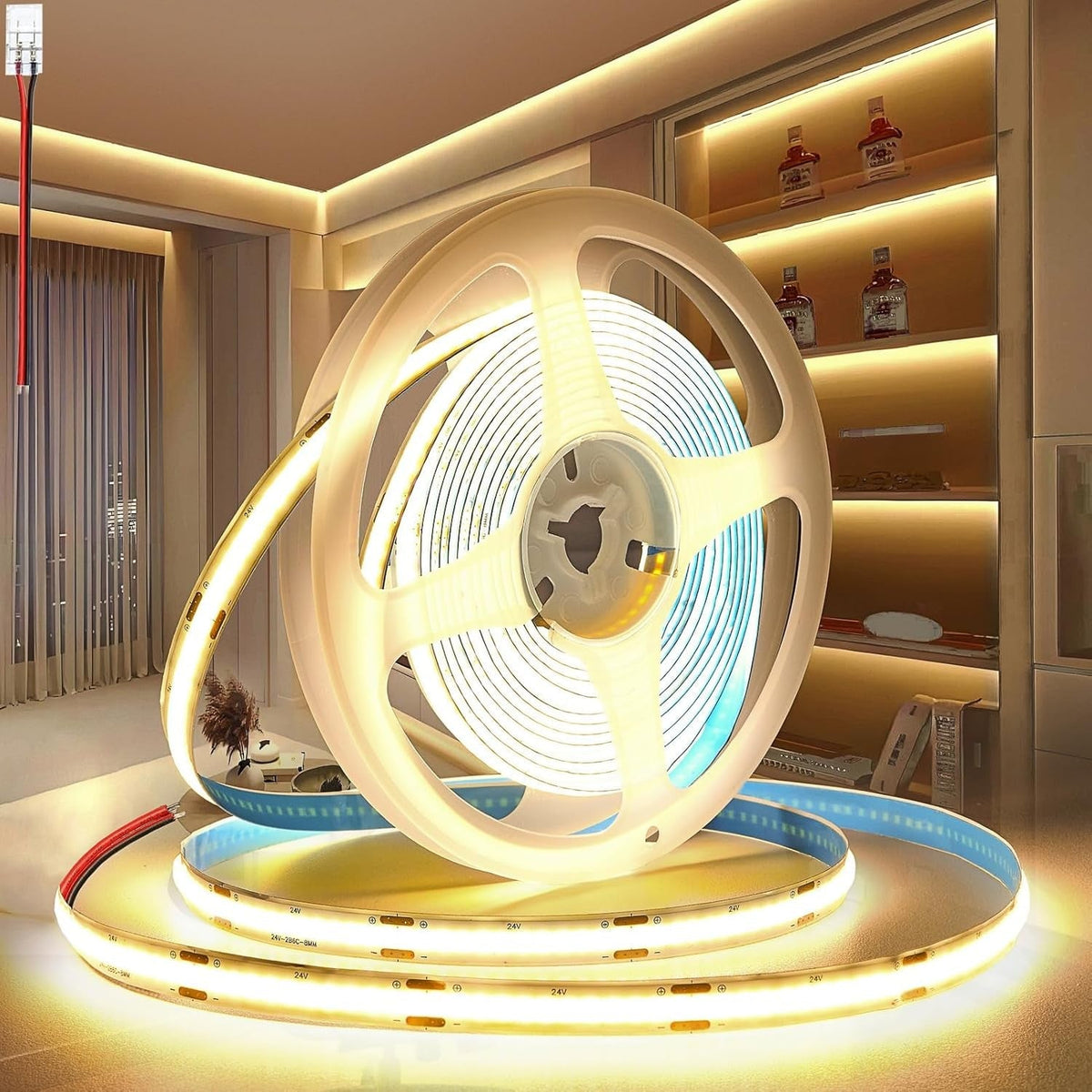 12V COB LED Strip Light Warm White 5M