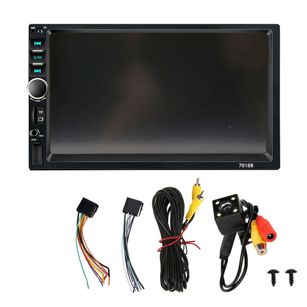 7" Double 2 DIN Bluetooth Head Unit Car Stereo Touch Screen Radio FM/TF/USB/AUX