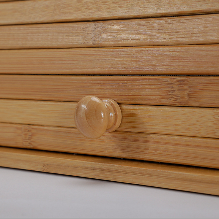 Bamboo Bread Bin Storage Box Loaf Container