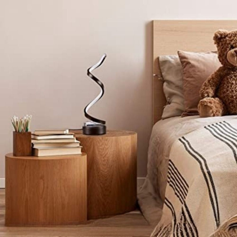 Modern Spiral LED Table Lamp Dimmable Bedside Nightstand Light