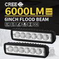 2x 6inch 30W LED Work Driving Light Bar Flood beam Lamp Reverse Offroad 4x4