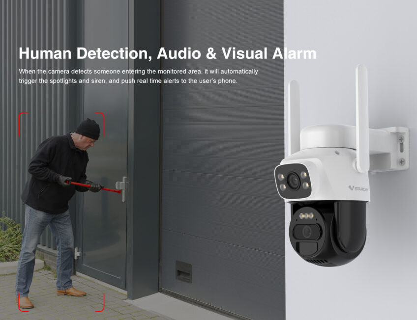 4G LTE SIM Card Wireless Security Camera Solar Battery Powered Outdoor