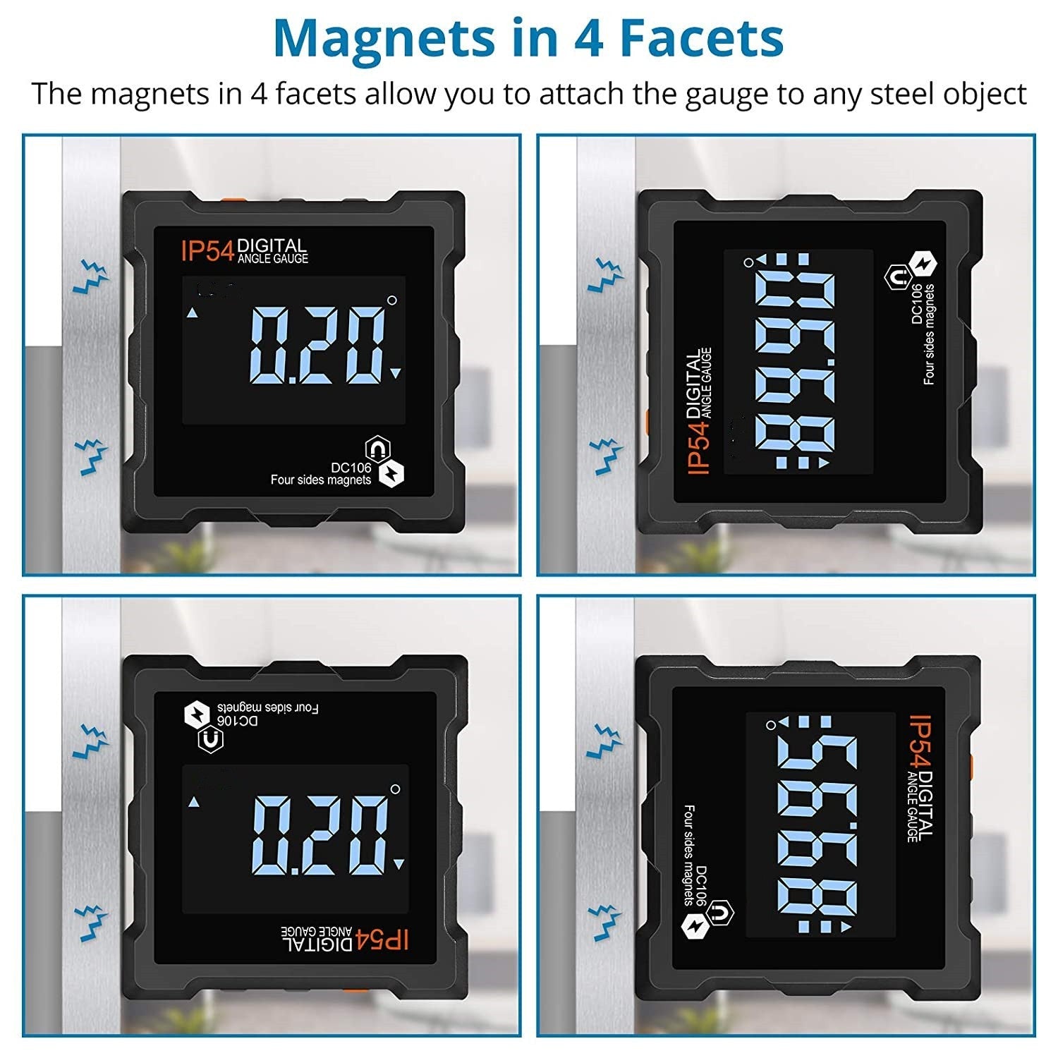 Digital Angle Finder Electronic Angle Gauge with Magnet Large LCD Display