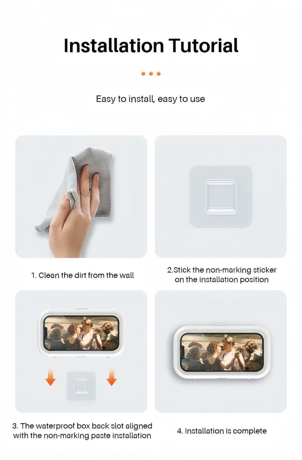 Shower Phone Holder Waterproof Case