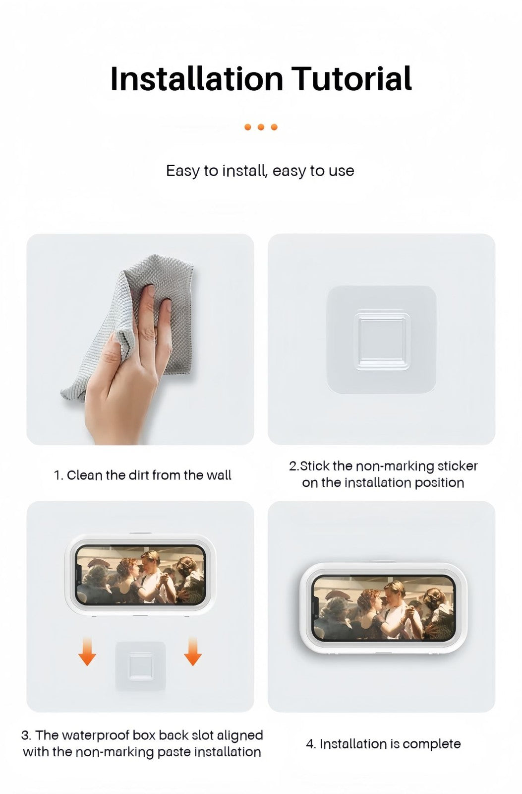 Shower Phone Holder Waterproof Case